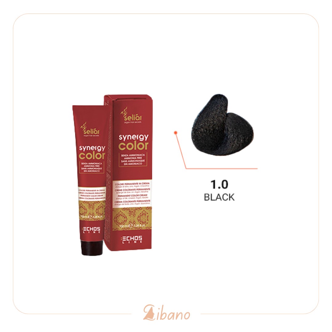 رنگ مو بدون آمونیاک اچ اس لاین شماره 1.0 ECHOS Hair Color